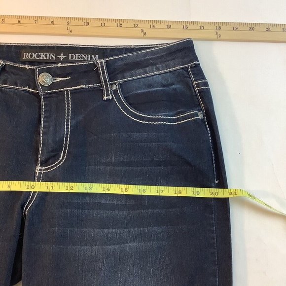 Rockin Denim Jeans Bootcut Womens Size 12 High-Rise Blue Denim Five Pocket Pant - Picture 9 of 10